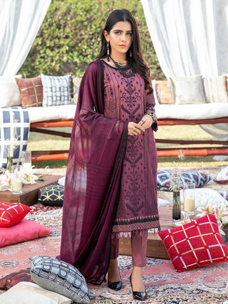 3 PC Embroidered Lawn 697B Zure Summer Collection