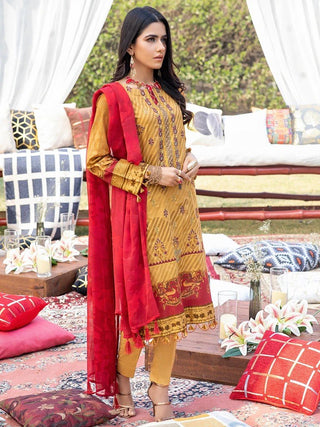 3 PC Embroidered Lawn 698B Zure Summer Collection