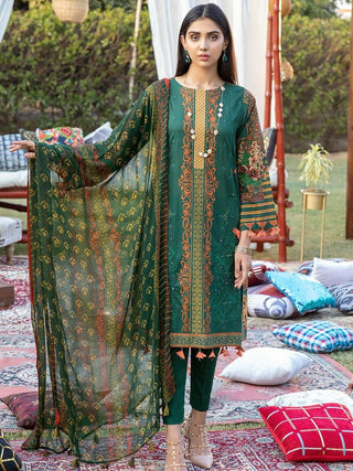 3 PC Embroidered Lawn 699A Zure Summer Collection