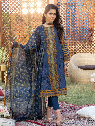 3 PC Embroidered Lawn 699B Zure Summer Collection