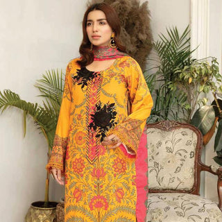 3 PC Embroidered Lawn 5A Silver Series Summer Collection