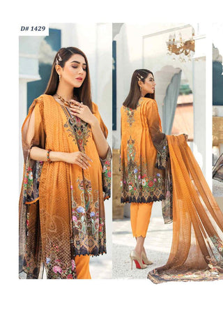 3 PC Digital Printed 1429 Bambero Classic Lawn Collection
