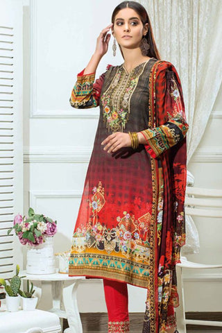 3 PC Digital Embroidered D-5 Smarttle Lawn Collection