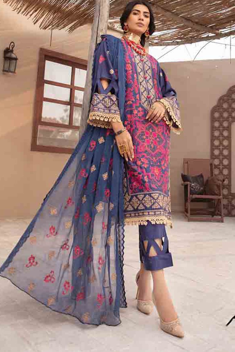 Picture of Riaz Arts - 3 PC D-4 Blossom Exclusive Embroidered Lawn Collection - Available at Raja Sahib