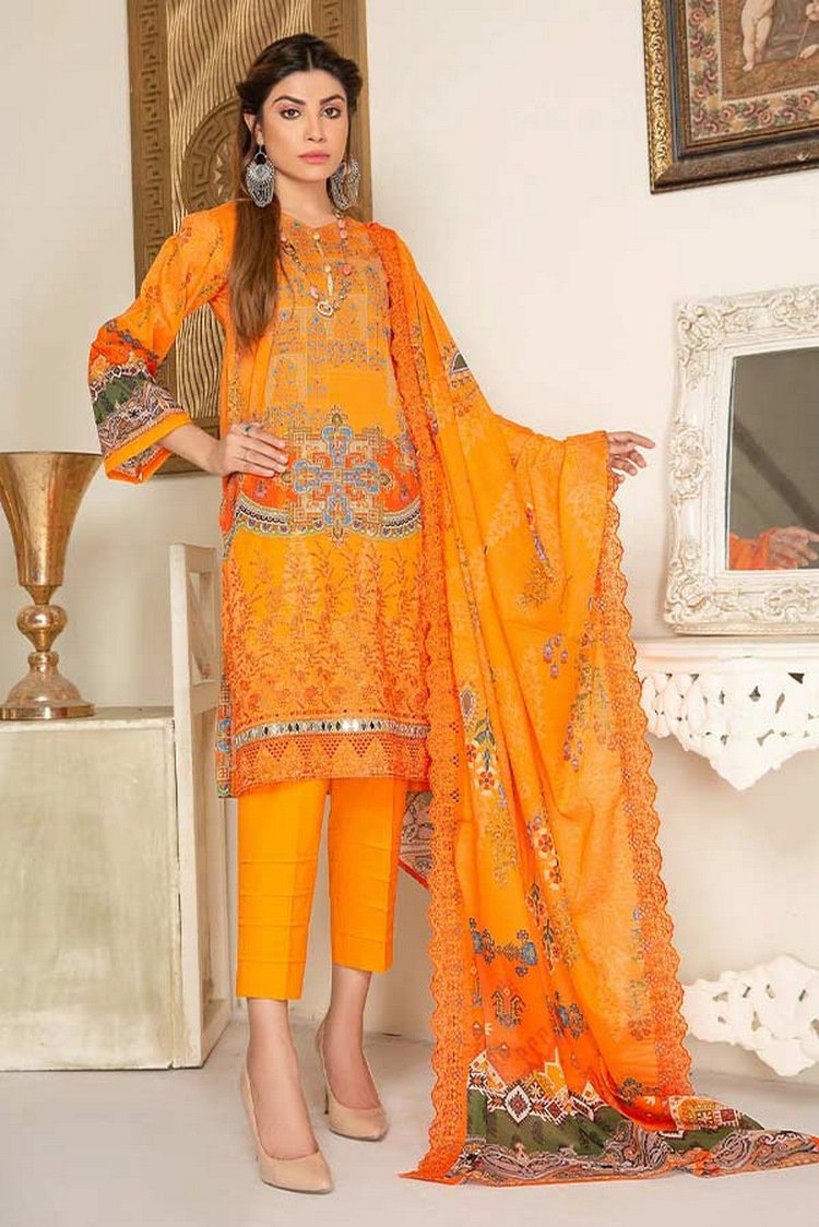 Picture of Riaz Arts - 3 PC 2 Mashal Digital Embroidered Lawn Collection - Available at Raja Sahib