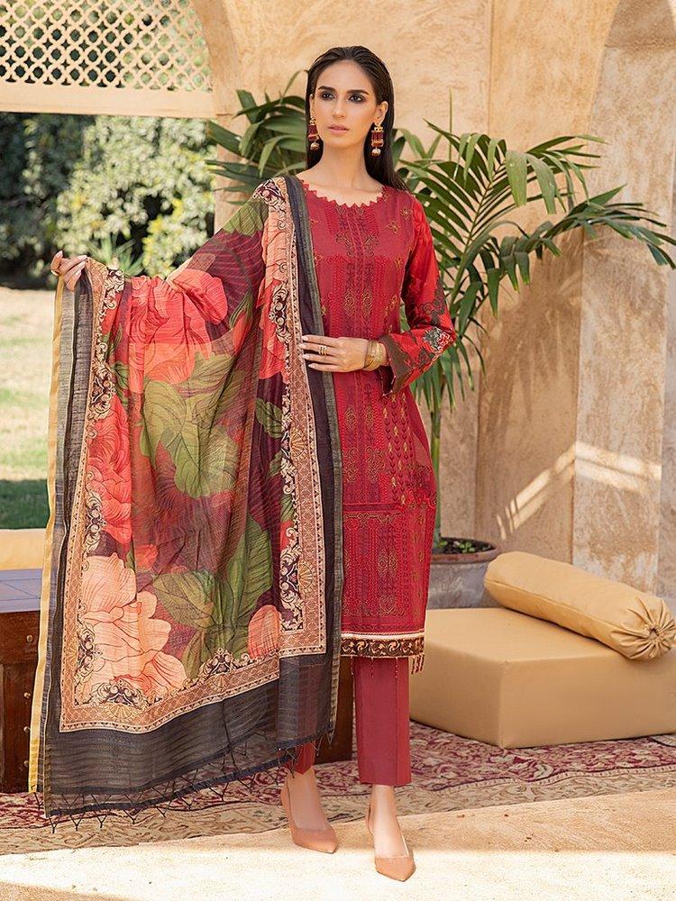 Picture of Salitex - 3 PC D-667B Rococo Embroidered Lawn Collection - Available at Raja Sahib