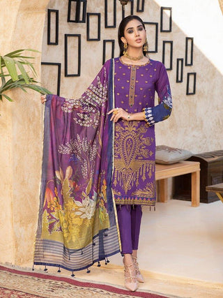 3 PC D-671A Rococo Embroidered Lawn Collection