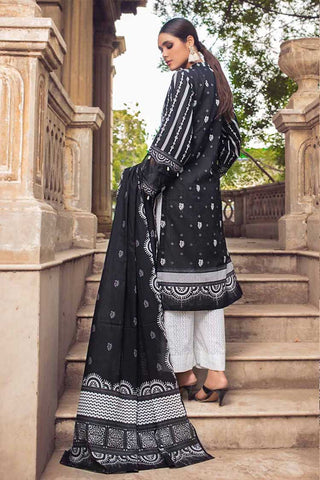 3PC Embroidered Lawn Suit B 12004 Black & White Lawn Collection