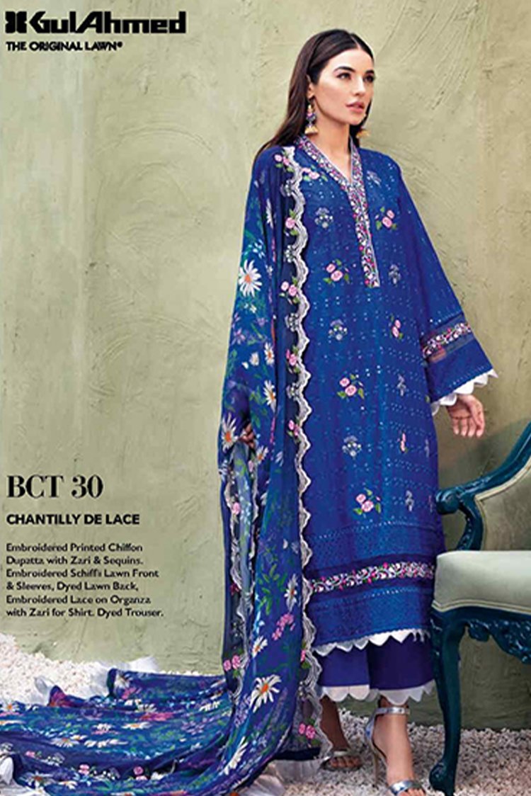 Picture of Gul Ahmed - 3 PC Chantilly De Lace BCT30 Premium Lawn Summer Collection - Available at Raja Sahib