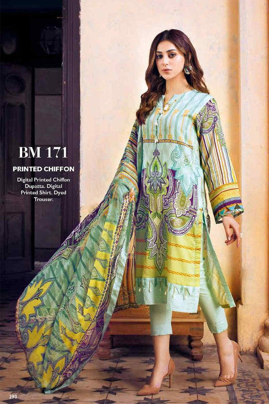 Picture of Gul Ahmed - 3 PC Printed Chiffon BM171 Premium Lawn Summer Collection - Available at Raja Sahib