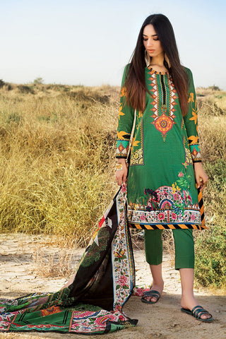 3 PC Digital Printed Lawn CL1250A Summer Basic Collection