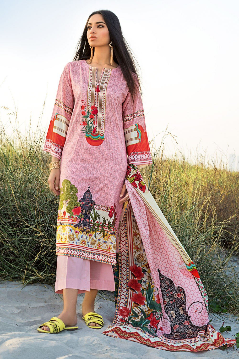 Picture of Gul Ahmed - 3 PC Digital Printed Lawn CL1252A Summer Basic Collection - Available at Raja Sahib