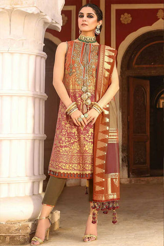 3 PC Embroidered Suit FC09C Festive Collection