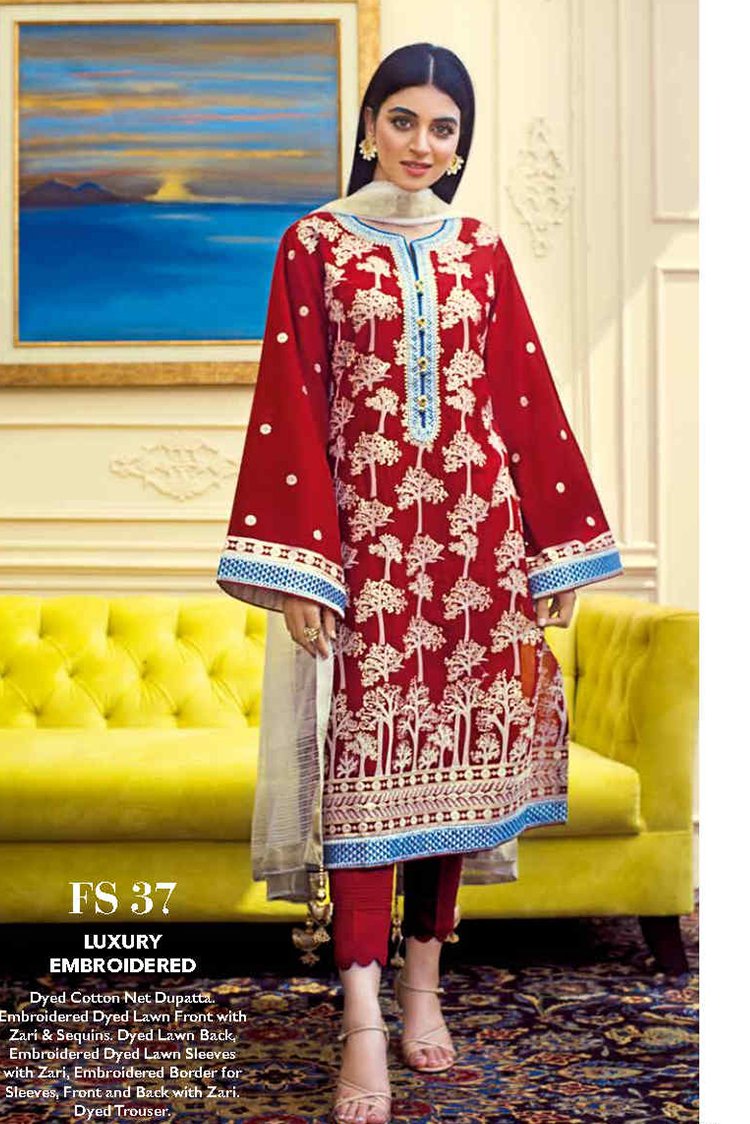 Picture of Gul Ahmed - 3 PC Luxury Embroidered FS37 Premium Lawn Summer Collection - Available at Raja Sahib