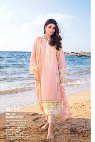3 PC Luxury Embroidered SP64 Premium Lawn Summer Collection