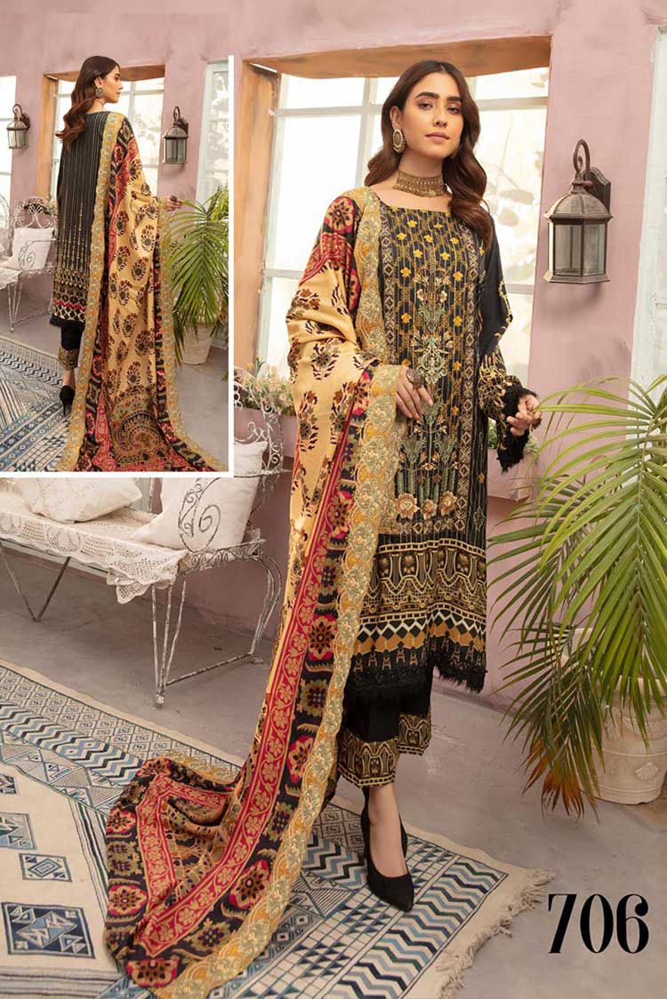 Picture of Shaista - Design 706 Areeba Digital Embroidered Viscose Collection - Available at Raja Sahib