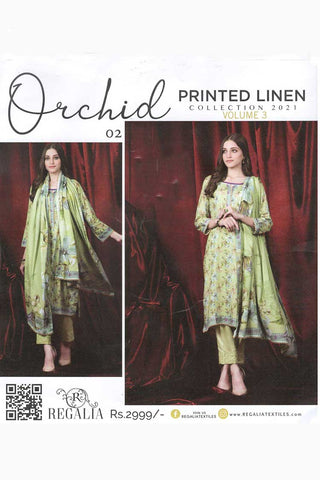 Design 02 Orchid Linen Printed Collection Vol 3