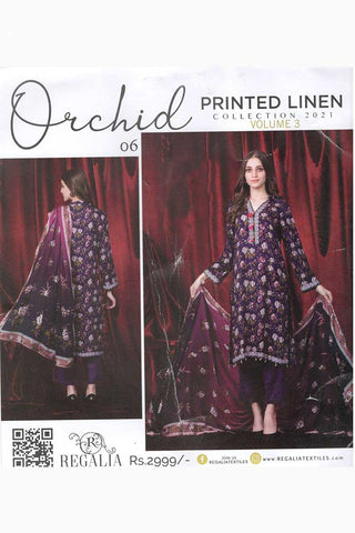 Design 06 Orchid Linen Printed Collection Vol 3