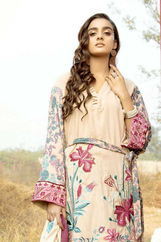 LP 10 Tehzeeb Embroidered Peach Leather Collection