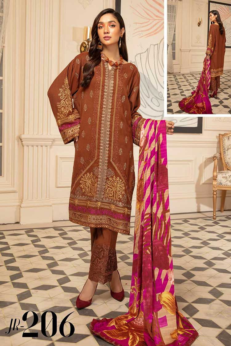 Picture of Johra - JR 206 Tarzz Embroidered Peach Leather Collection - Available at Raja Sahib