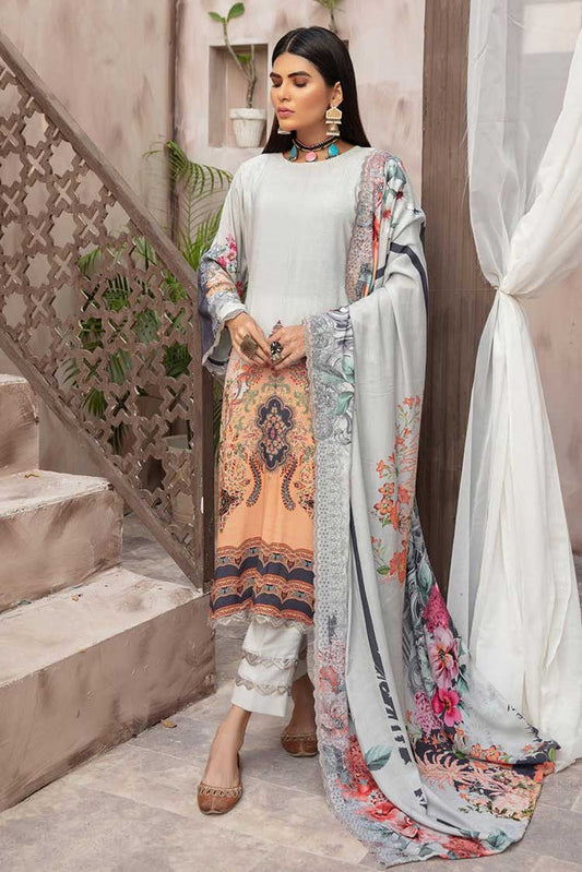 Picture of Shaista - Design 701 Peach Print Collection - Available at Raja Sahib