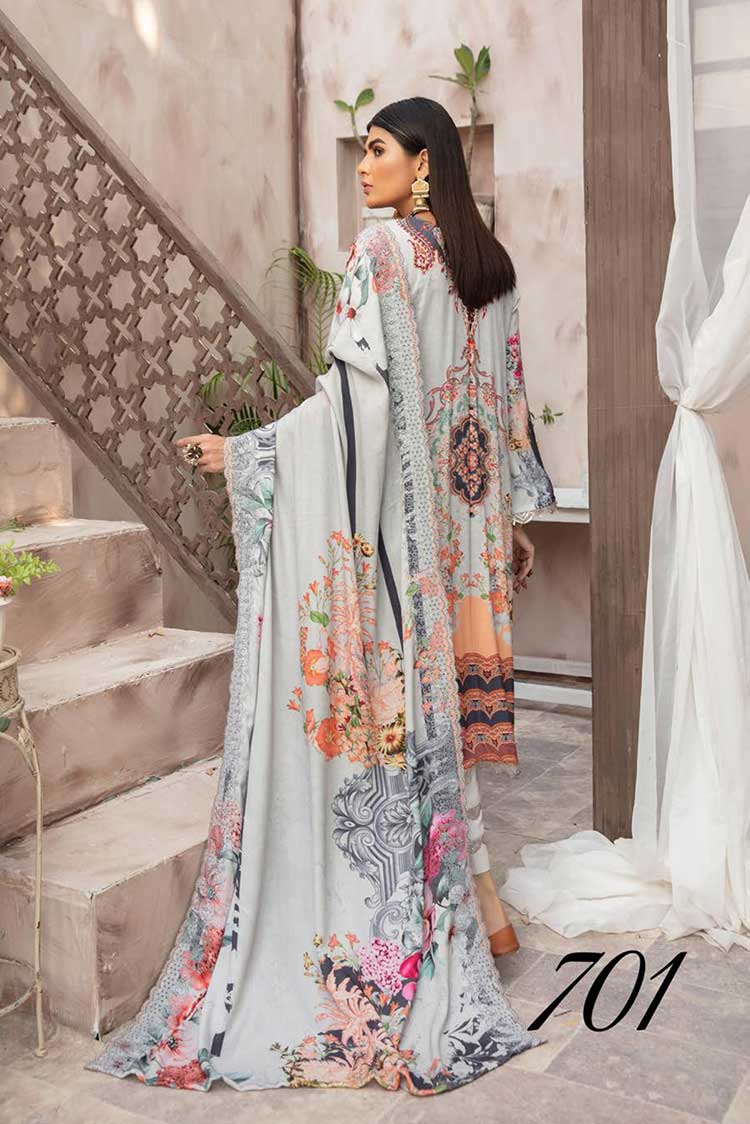 Picture of Shaista - Design 701 Peach Print Collection - Available at Raja Sahib