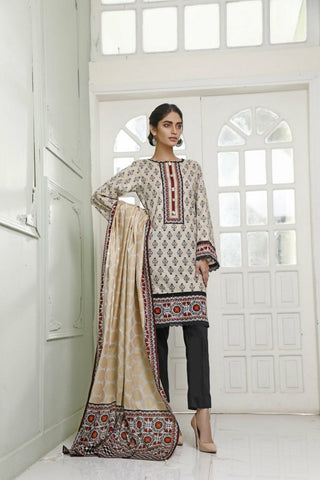 3 PC D-107B Spring Summer Crystal Lawn Collection