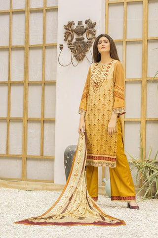 3 PC D-133A Spring Summer Crystal Lawn Collection