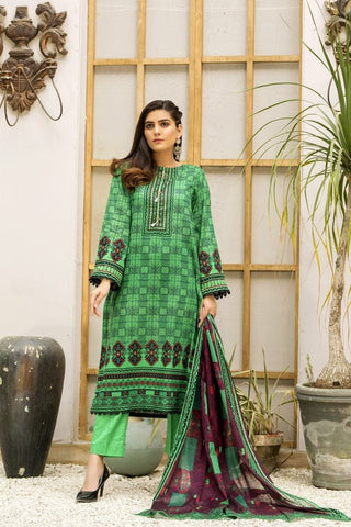 3 PC D-135B Spring Summer Crystal Lawn Collection