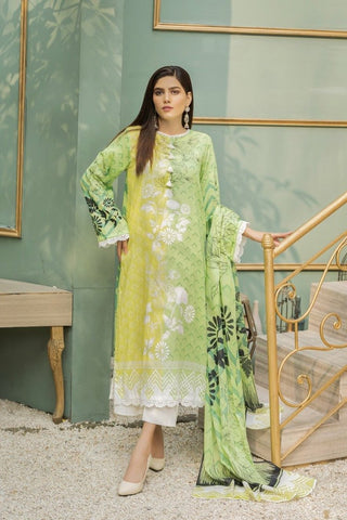 3 PC D-136A Spring Summer Crystal Lawn Collection