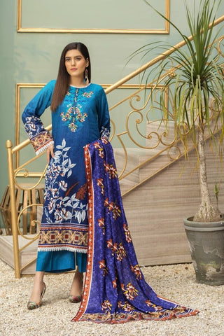 3 PC D-141A Spring Summer Crystal Lawn Collection