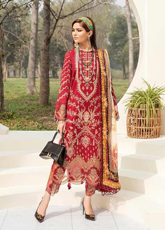 Picture of Afrozeh - 3 PC Scarlet Dive 5 Summer Sonnet Lawn Collection - Available at Raja Sahib