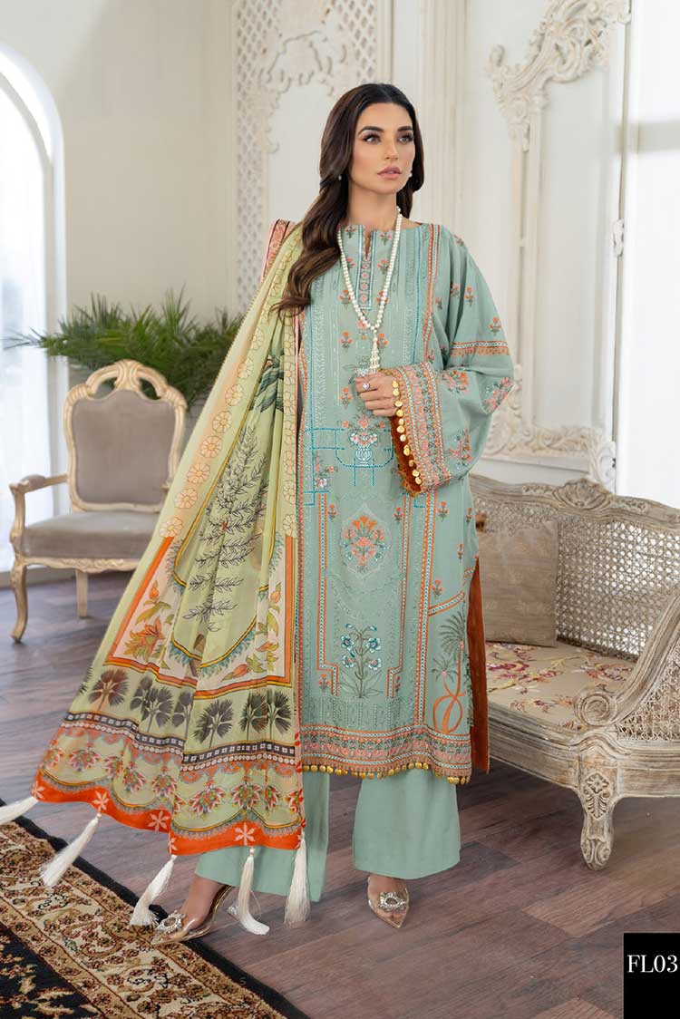 Picture of Maryum N Maria - FL  01 Adriatic Mist Freesia Luxury Lawn Collection - Available at Raja Sahib