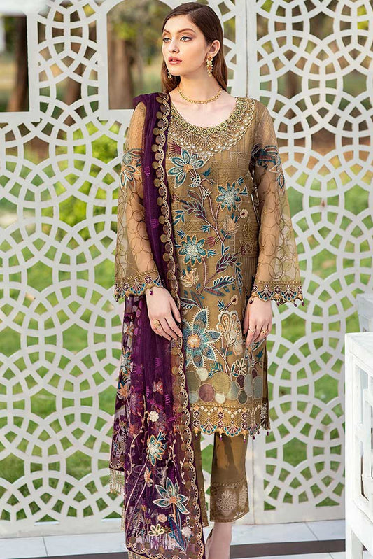 Picture of Ramsha - M 402 Minhal Embroidered Chiffon Collection Vol 4 - Available at Raja Sahib