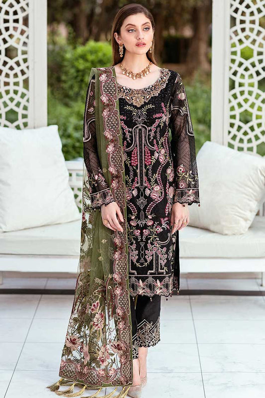 Picture of Ramsha - M 407 Minhal Embroidered Chiffon Collection Vol 4 - Available at Raja Sahib