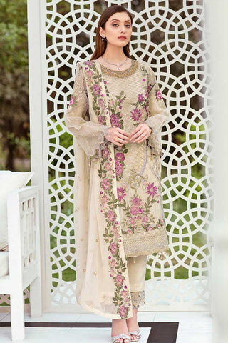M 409 Minhal Embroidered Chiffon Collection Vol 4