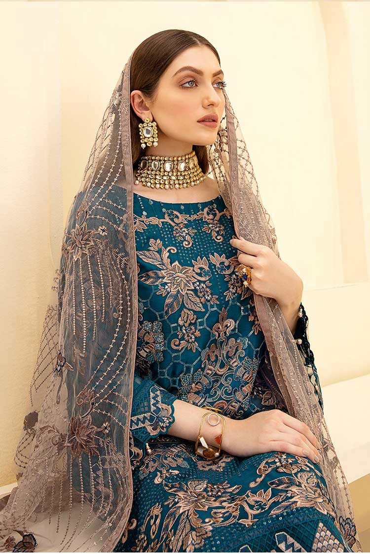 Picture of Ramsha - D 701 Rangoon Embroidered Chiffon Collection Vol 7 - Available at Raja Sahib