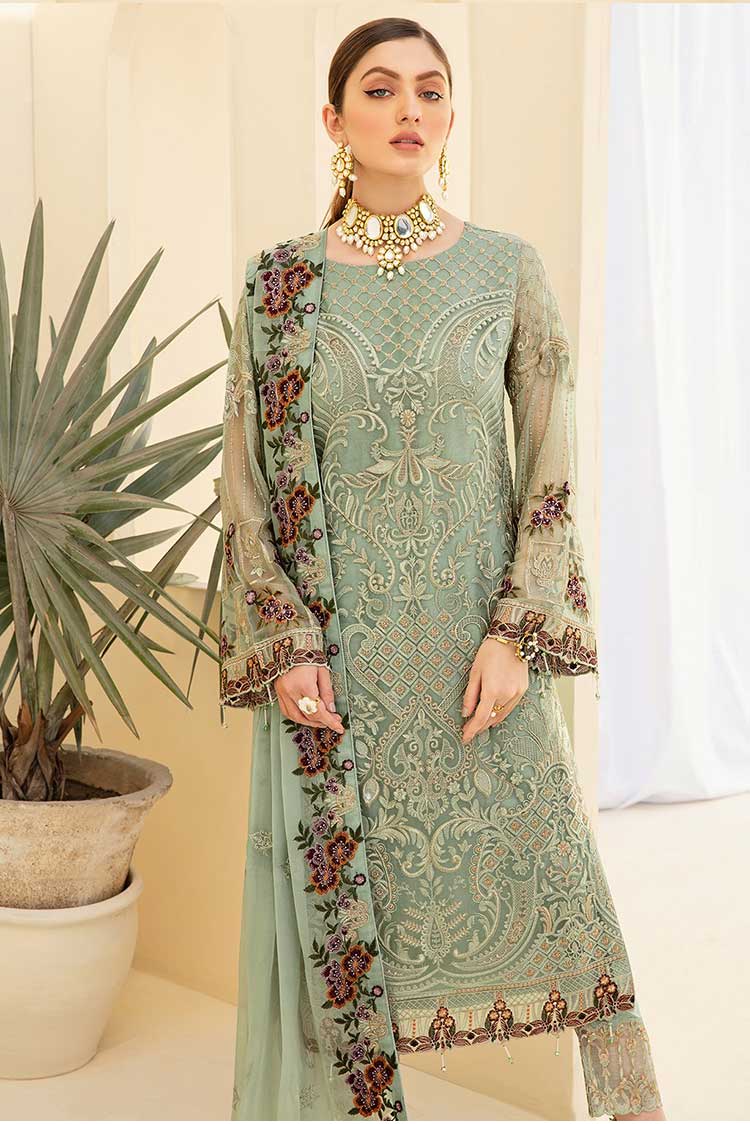 Picture of Ramsha - D 706 Rangoon Embroidered Chiffon Collection Vol 7 - Available at Raja Sahib