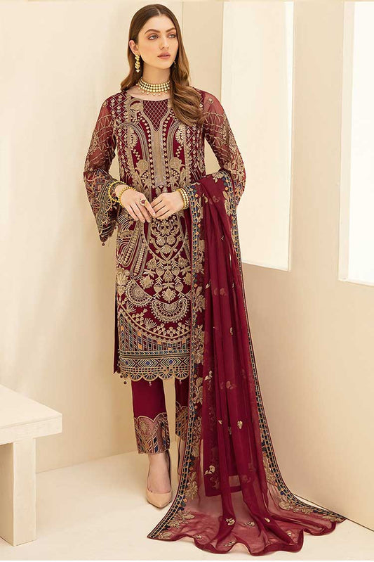 Picture of Ramsha - D 708 Rangoon Embroidered Chiffon Collection Vol 7 - Available at Raja Sahib