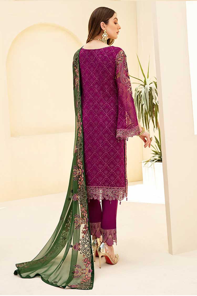 Picture of Ramsha - D 710 Rangoon Embroidered Chiffon Collection Vol 7 - Available at Raja Sahib