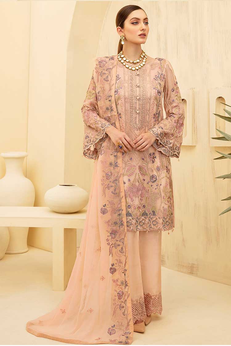 Picture of Ramsha - D 711 Rangoon Embroidered Chiffon Collection Vol 7 - Available at Raja Sahib