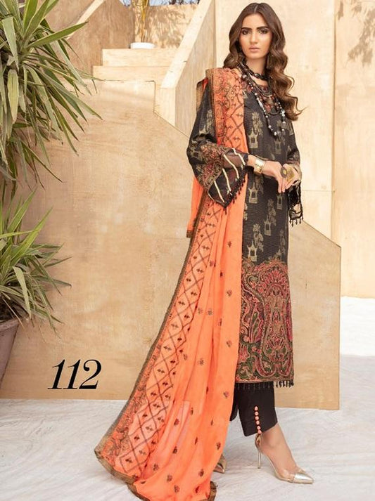 Picture of Shaista - 3 PC Brosha Printed 112 Farwa Lawn Collection - Available at Raja Sahib