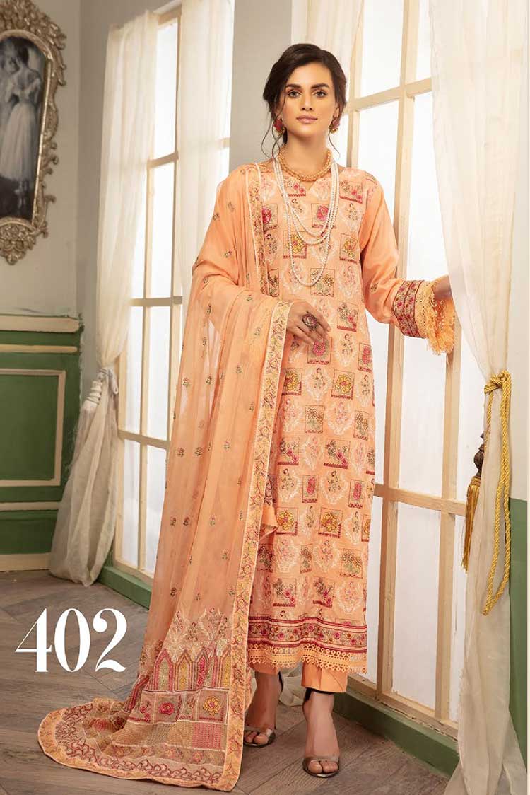 Picture of Shaista - Design 402 Khoobseerat Luxury Lawn Collection Vol 2 - Available at Raja Sahib