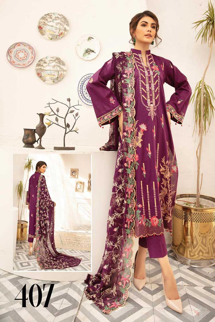 Picture of Shaista - Design 407 Khoobeesart Executive Lawn Collection Vol 3 - Available at Raja Sahib