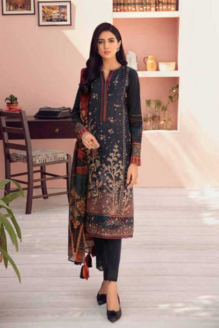 11 Charcoal Shadow Iris Embroidered Lawn Collection