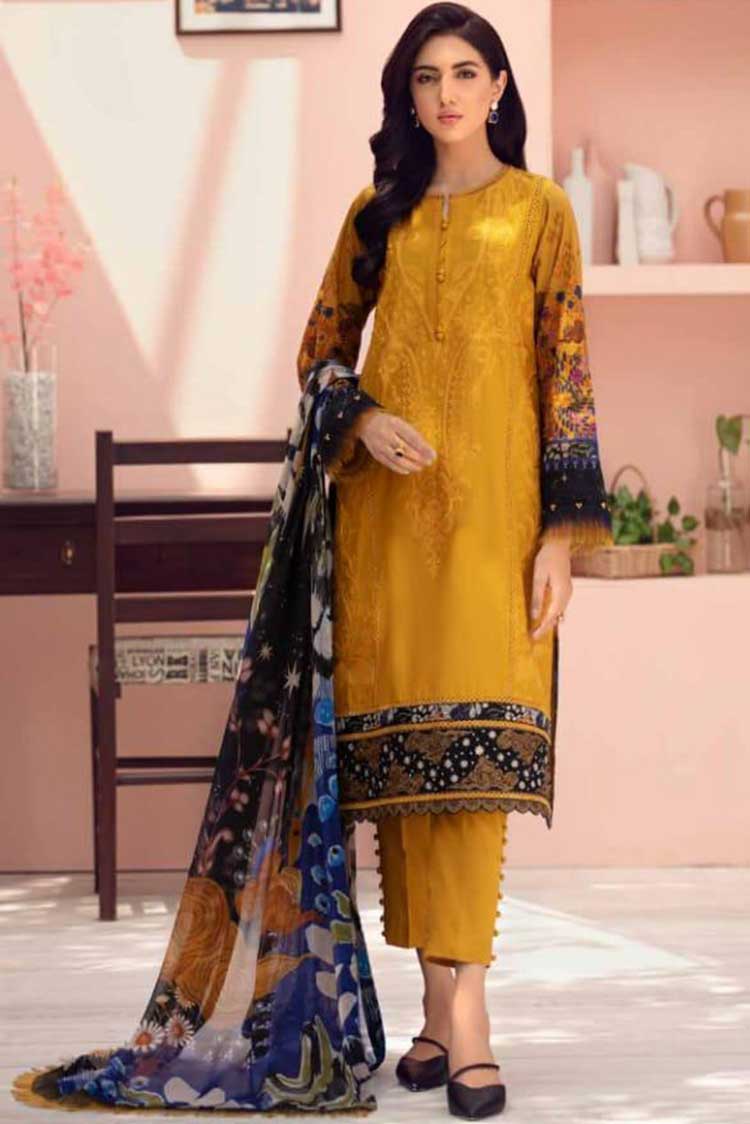 Picture of Jazmin - 02 Sunset Beast Iris Embroidered Lawn Collection - Available at Raja Sahib