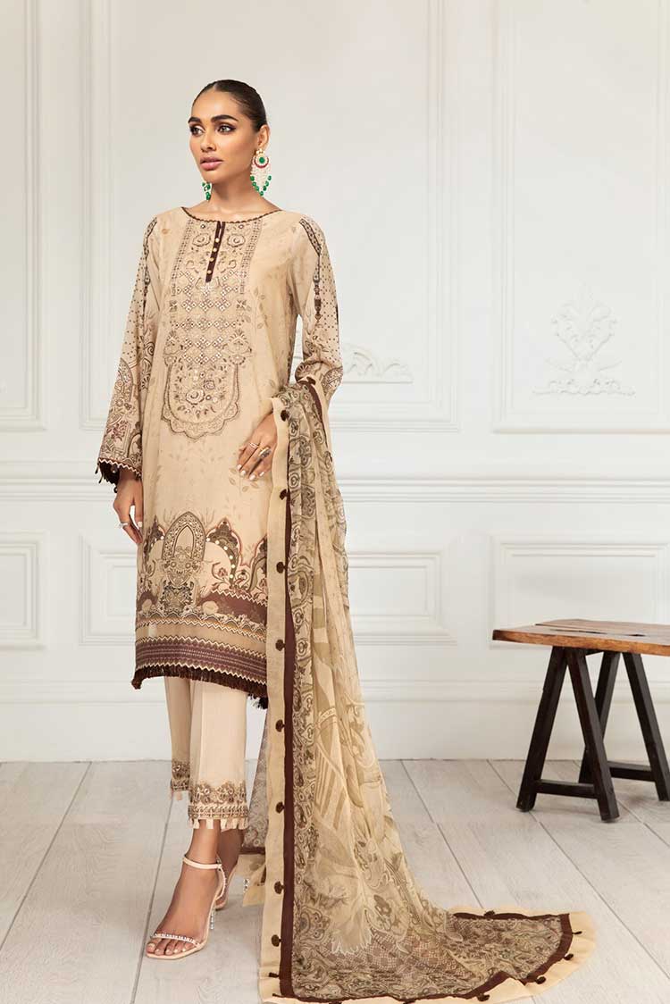 Picture of Farasha -12 Ivy Gold Festive Embroidered Lawn Edition Vol 3 - Available at Raja Sahib