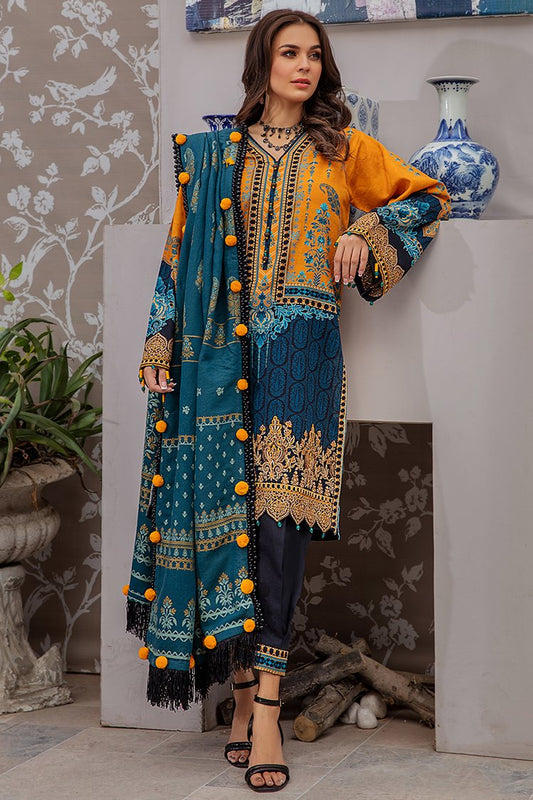 Picture of V1-06 Khaddar Winter Shawl Unstitched 3-PC Suit - Available at Raja Sahib