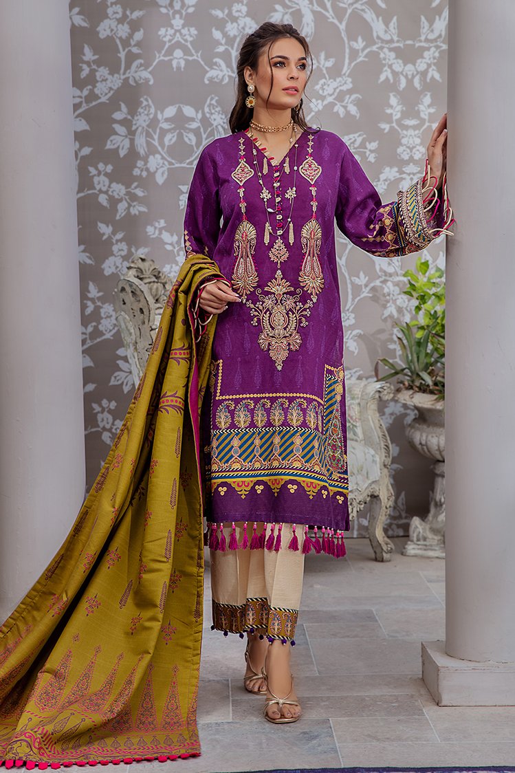 Picture of Ellena - 1-09 Khaddar Winter Shawl Unstitched 3-PC Suit - Available at Raja Sahib