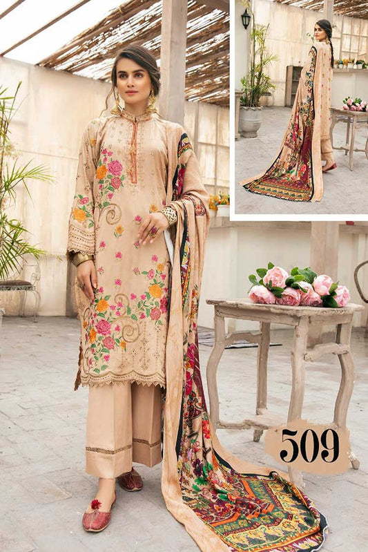 Picture of Shaista - Design 509 Maliha Embroidered Dhanak Karandi Collection - Available at Raja Sahib